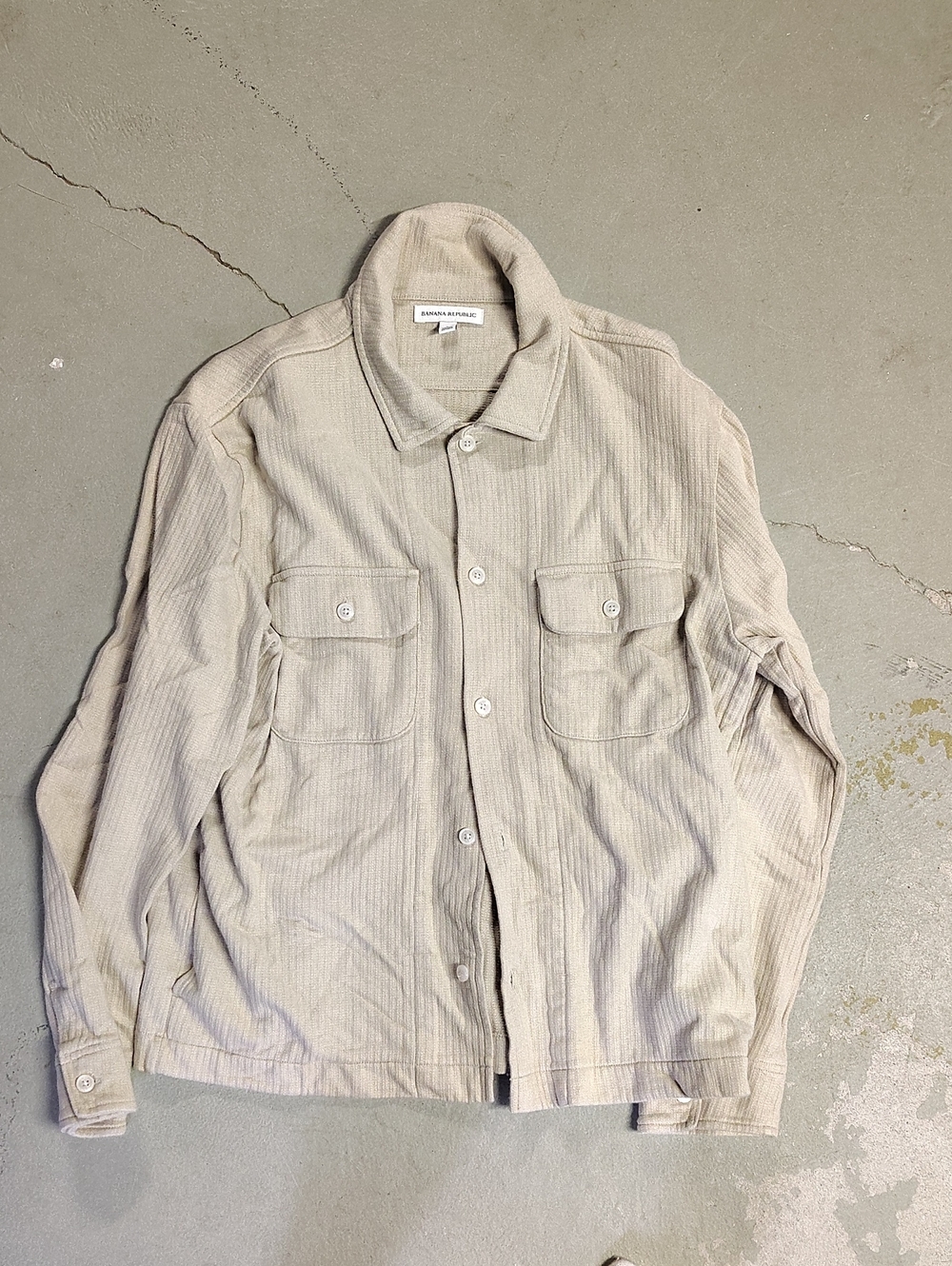 Banana Republic Light Beige Corduroy Shirt Jacket